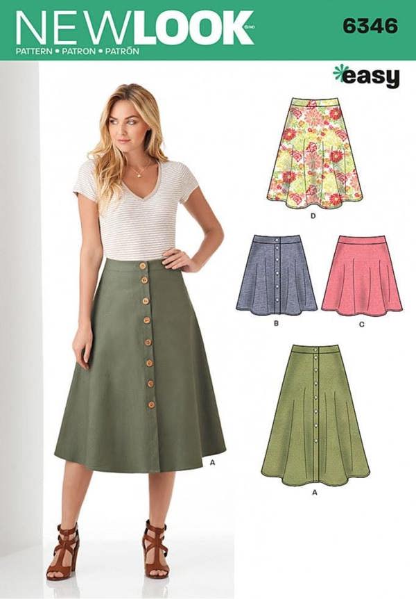 New Look Sewing Pattern 6346, Skirts for Women, A (8-10-12-14-16-18-20) - Easy