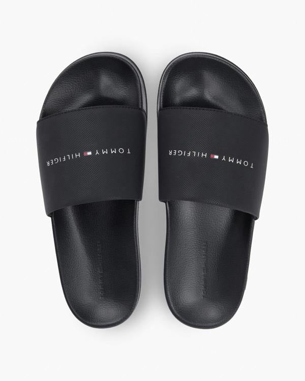 Tommy Hilfiger Core TH Mens Pool Sliders - Black
