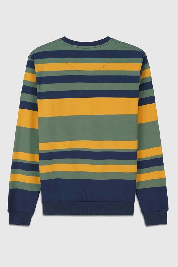 ENORSIA Mens Classic Print Stripe Sweatshirt