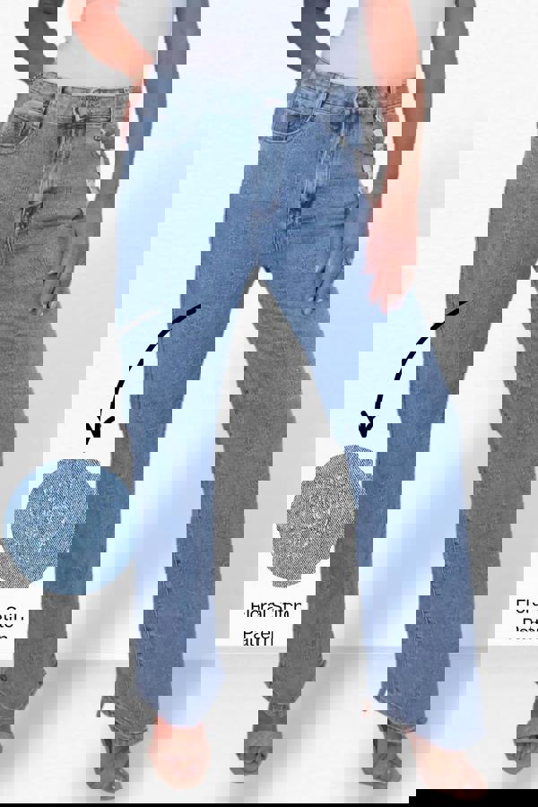 Paulo Due Womens Floral Embossed Straight Leg Denim Jeans