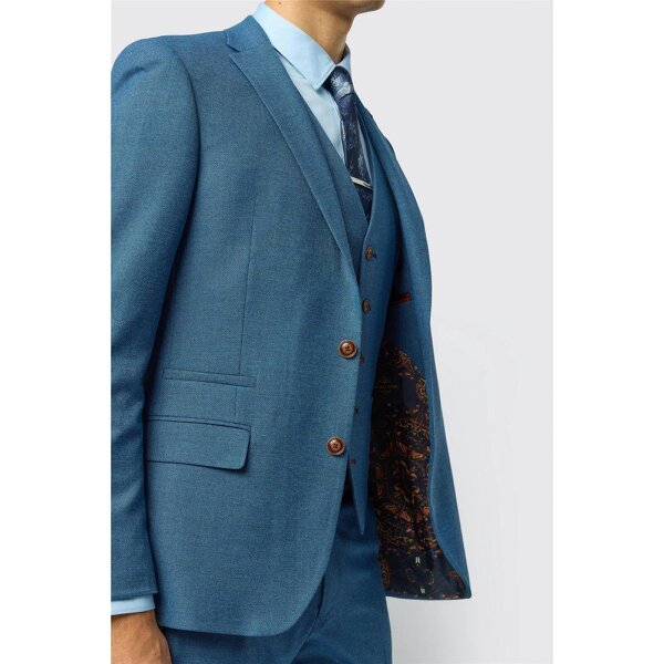 Antique Rogue Slim Fit Blake Blue Texture Jacket