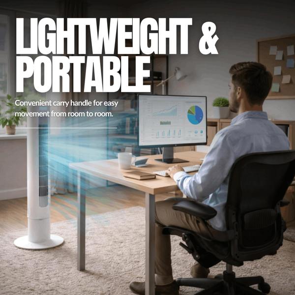MYLEK Tower Fan 34"  - 4 Speed Control & Timer - White