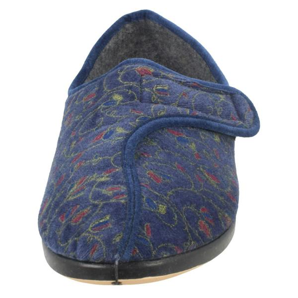 Ladies Ladylove Single Strap Textile Slippers - Emily