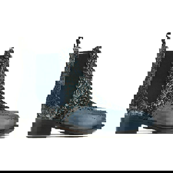 Embassy London Mamacita - Silver Blue - Women's almond toe chelsea boot with wingtip brogue detail