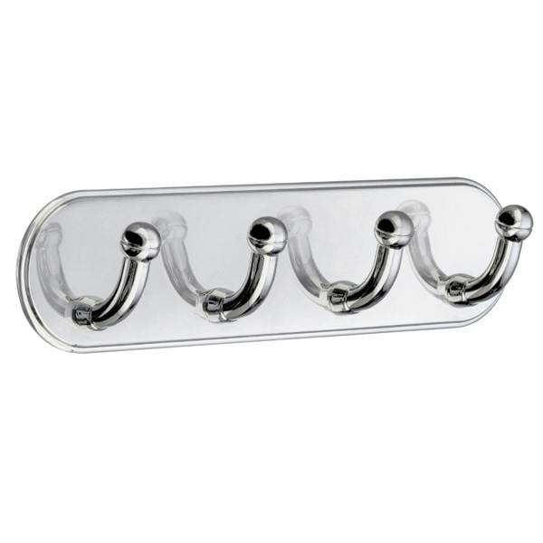 Polished chrome quadruple towel hook