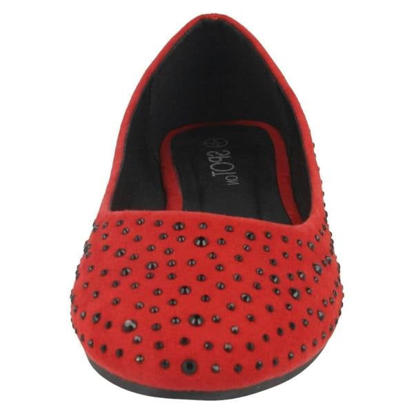 Spot On Ladies Spot On Flat Diamante Ballerinas