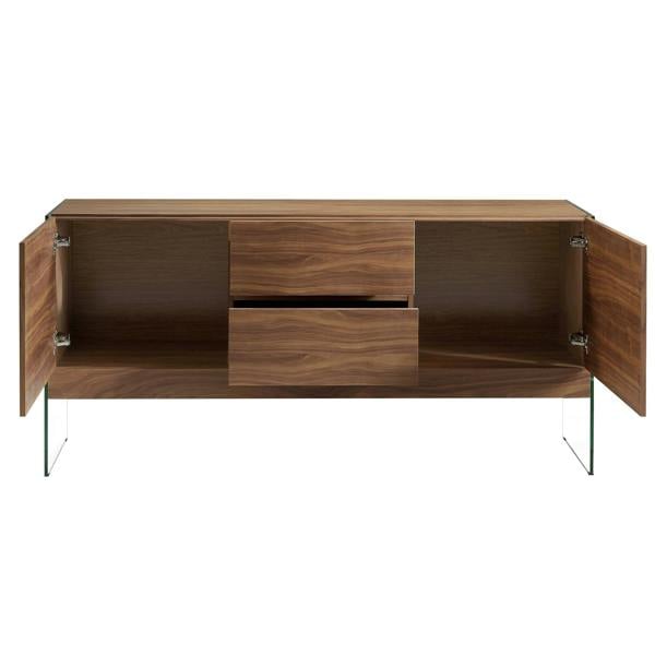 Angel Cerdá Sideboard Walnut and Tempered Glass 3062