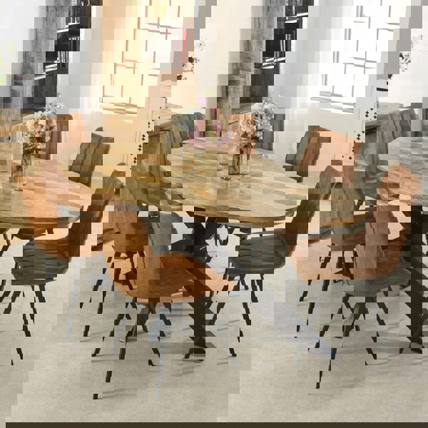 IH Design Valor Mango Wooden 6 8 Seater Oval Dining Table