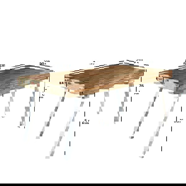 IH Design Aaron Wood & Metal Medium Dining Table 1.5m