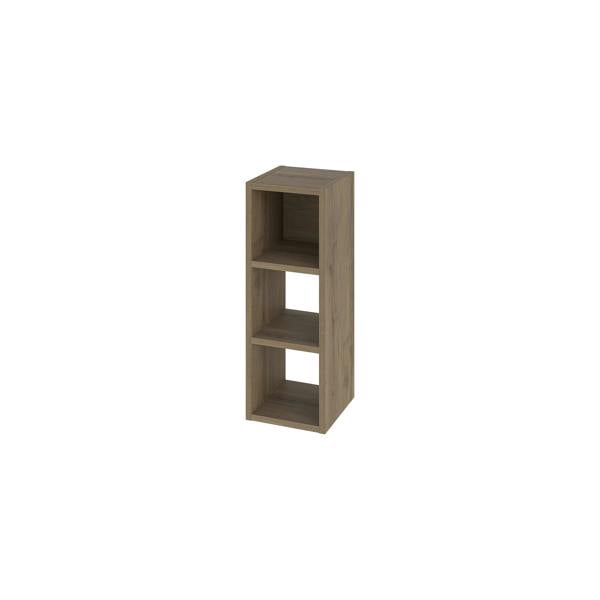 Decortie Modern Combayn 3 Cube Small Low Standing Book Shelf Contemporary Stackable Cube Storage Unit for Small Space