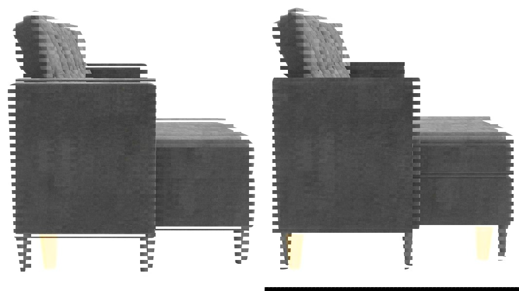 Dorel Home Hartford sectional sofa bed with storage in grey fabric