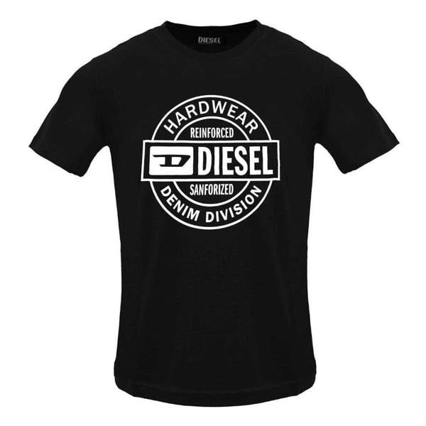 Diesel Mens Hardware Circle Logo T-Shirt - Black Caviar - 