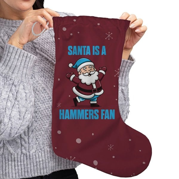 BritishmadeGifts Santa is a Hammers Football Fan - Christmas Stocking