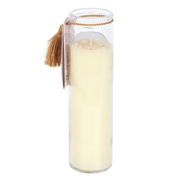 Serano Aphrodite Goddess Tube Candle with Rose Quartz Crystals