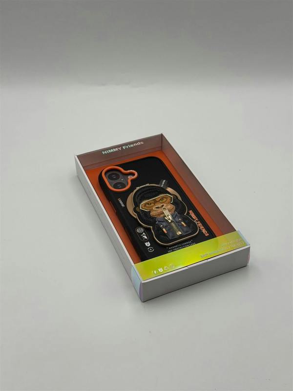 Nimmy Friends Nimmy Cool & Cute 2.0 Gorilla Case with MagSafe Stand for iPhone 17 6.3" Black Orange - N-YJKM-CXZJZH-IP17-016