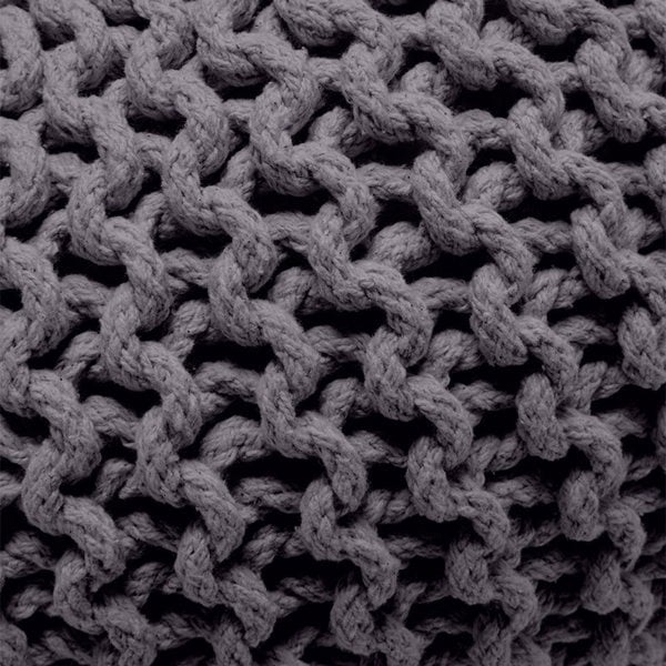 Snug City Knitted Pouffe Chunky Round Footstool Ottoman 100% Cotton