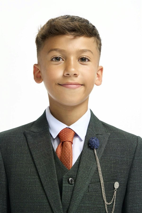 House of Cavani Boys Caridi Olive Three Piece Suit