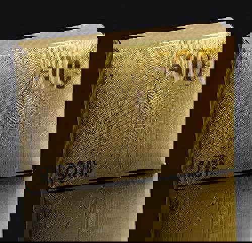 KAV Gold Plated Poker Playing Cards - Classic Magic Tricks Tool & Deck of Playing Card for Poker Players, Family, Party, Game (Gold - Euro Style Deck)