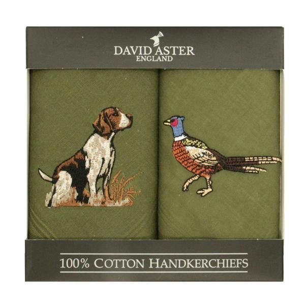 Pheasant and Hound Cotton Handkerchief