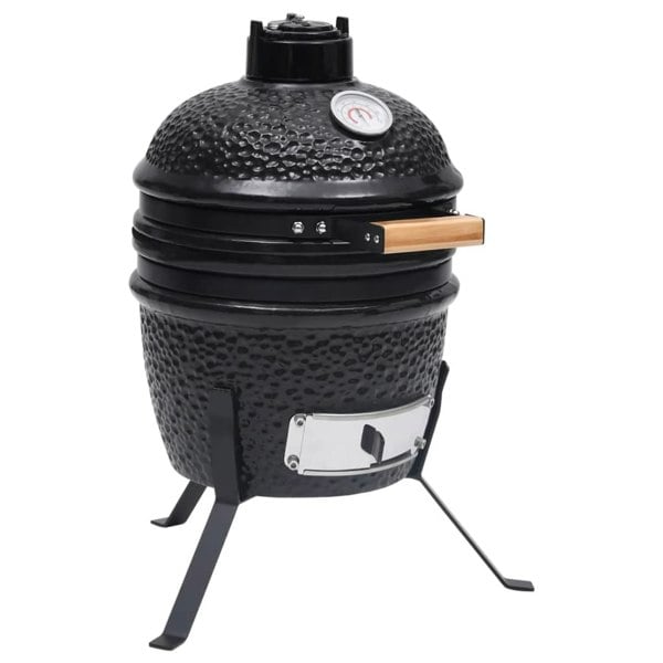 Berkfield 2-in-1 Kamado Barbecue Grill Smoker Ceramic 56 cm Black