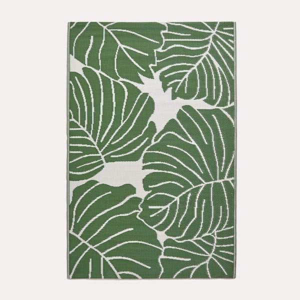 HOMESCAPES Outdoor Rug Luxury Waterproof Reversible Recycled, For Garden, Ada Botanical