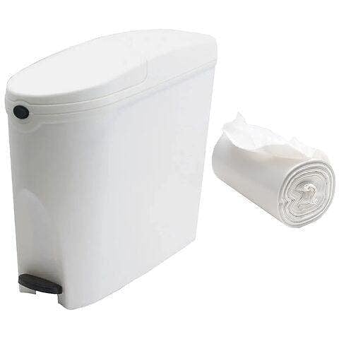 ProWashroom Sanitary Bin 60L & 150 Bin Liners - Slimline Washrooms Toilets Hygienic Disposal Pedal Bins