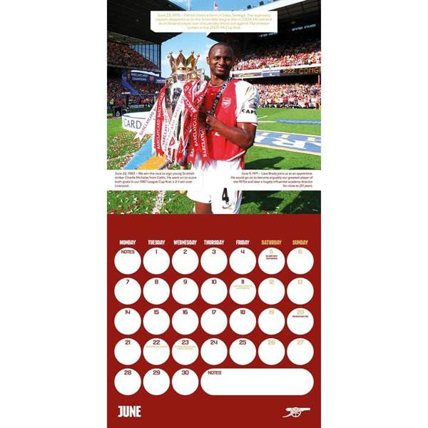 Arsenal FC Legends Calendar 2027, Wall Calendars, Month To View, Sports, Gift