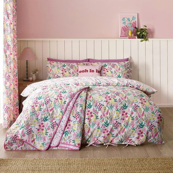 Catherine Lansfield Tilly Floral Pink Duvet Cover Set