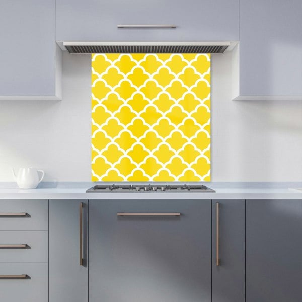 Warren Reed - Designer Geometric Yellow Quatrefoil Wave Kitchen Splashback