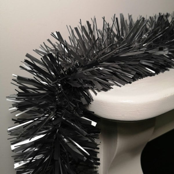 Samuel Alexander 2m x 15cm Chunky & Fine Mix Christmas Tinsel Garland in Matt Graphite