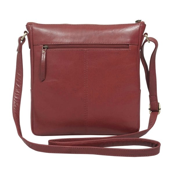 Assots London 'AGATHA' Chillipepper Red Vintage Polished VT Real Leather Crossbody Bag