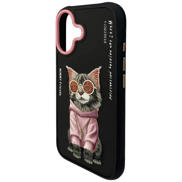 Nimmy Friends Nimmy Glasses Cool Cat Case with MagSafe for iPhone 17 6.3" Black Pink - N-YJ-IP17-018