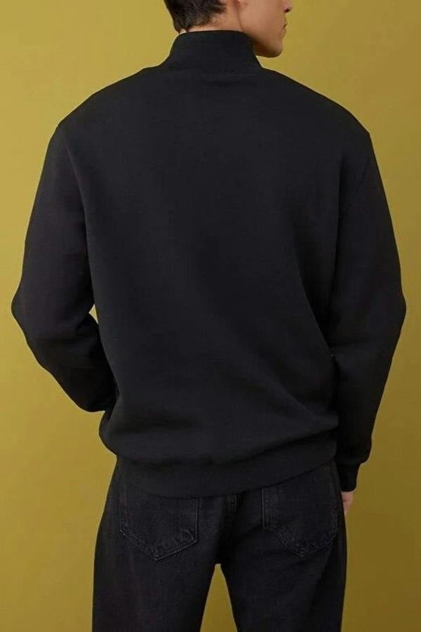 WOVCOR Regular Stand Collar Men's Sweatshirt with Thick Polar Fleece Inside