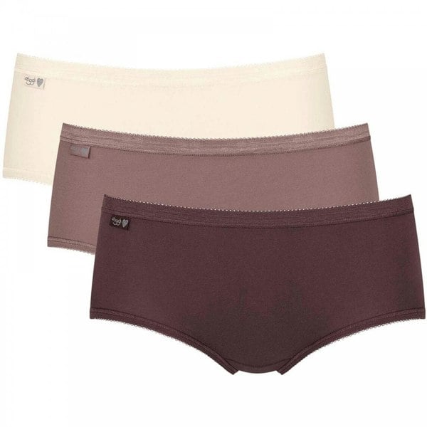 Sloggi Holiday Edition 3 Pack Midi Brief, Brown/Light Combination