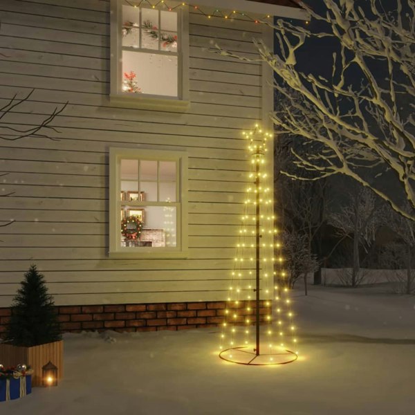 Berkfield Christmas Cone Tree Warm White 108 LEDs 70x180 cm