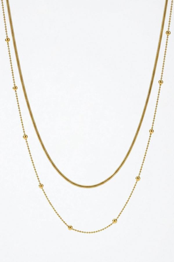 Serla Gold Plated Bubble Layered Necklace