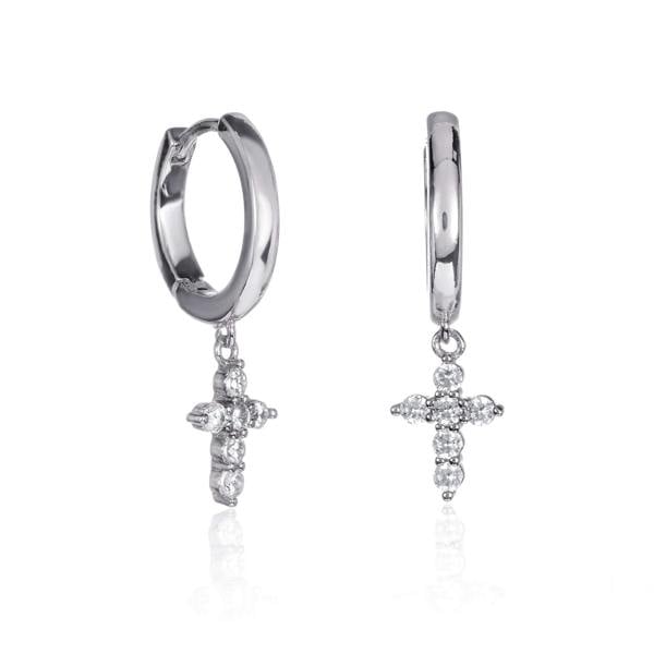 Dainty Cross Huggie Hoop Earrings for Women - namana.london