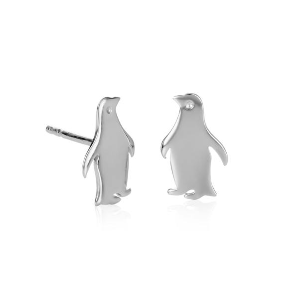 namana 925 Sterling Silver Cute Penguin Shaped Small Stud Earrings for Women
