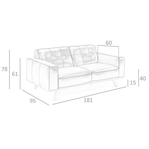 Angel Cerdá Chester sofa in black leather 6030/6031