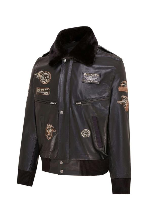 Infinity Leather Mens Leather US Air Force Bomber Jacket- Lieksa
