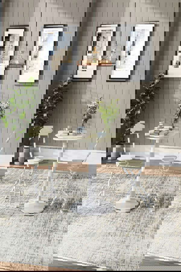 Living and Home 3pcs Round Table and 2 Chairs Set Indoor Outdoor Bistro Kitchen Dining Set Furniture