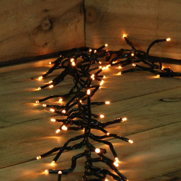 Samuel Alexander 480 LED 6.2m Premier Clusterbrights Indoor Outdoor Multifunction Mains Operated Christmas Cluster Lights with Timer in Vintage Gold