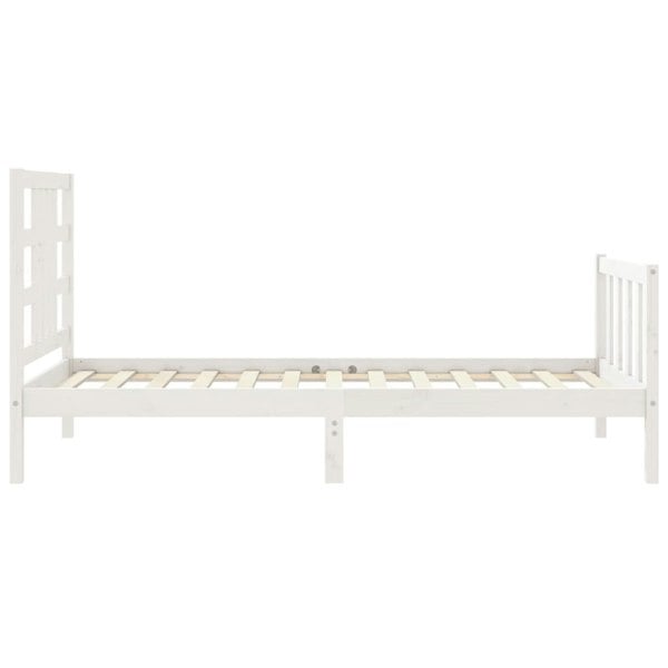 Berkfield Bed Frame with Headboard White 100x200 cm Solid Wood
