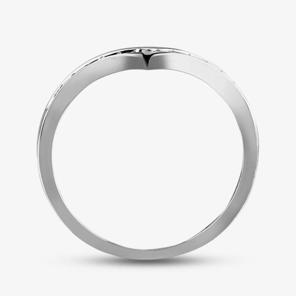 T. H. Baker 9ct White Gold 0.12ct Diamond Wishbone Half Eternity Ring TH014844R