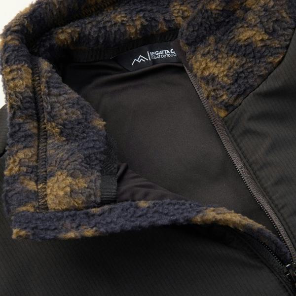 Regatta Mens Printed Textured Fleece Jacket - Black - 