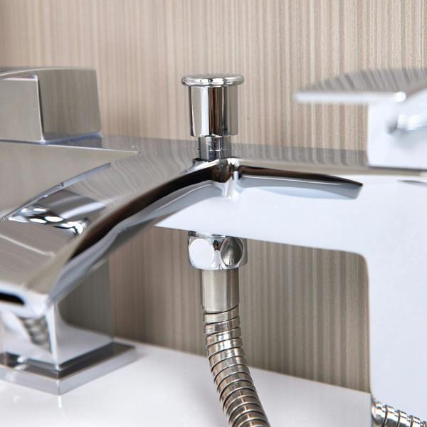 Flode Boras | Bath Shower Mixer | Including Handset and Holder | Chrome