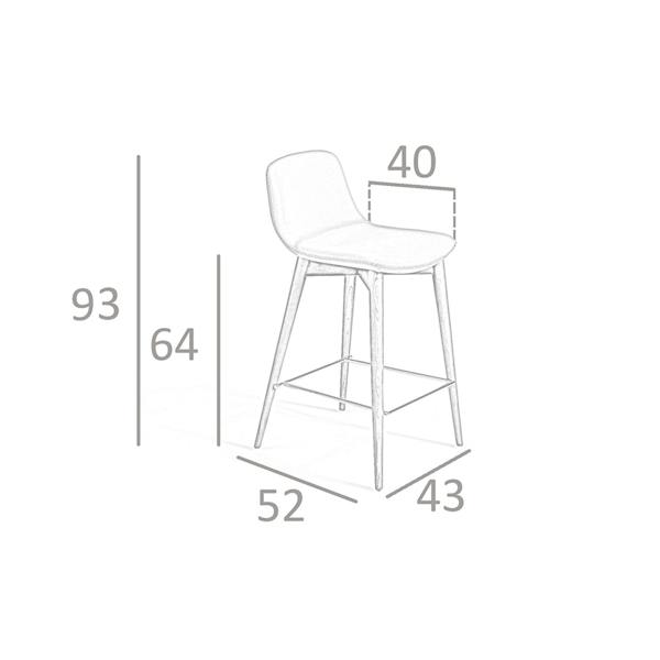 Angel Cerdá Mink Leatherette Stool 4044