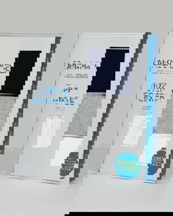 Larsson & Co Navy, Grey & White 3 Pack Short Sleeve T-Shirts