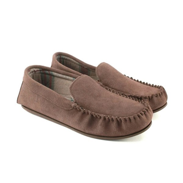 Eastern Counties Leather Mens Harris Suede Moccasins - Truffle Brown