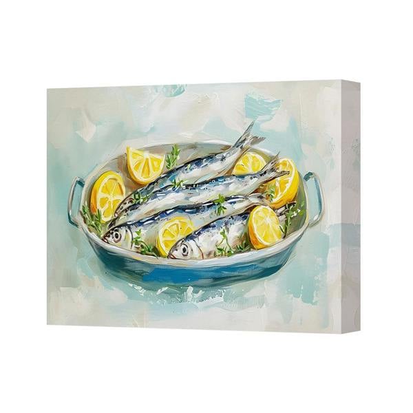 Benjamin Tate Design Canvas Art Fish And Lemon Still Life Painting On Canvas